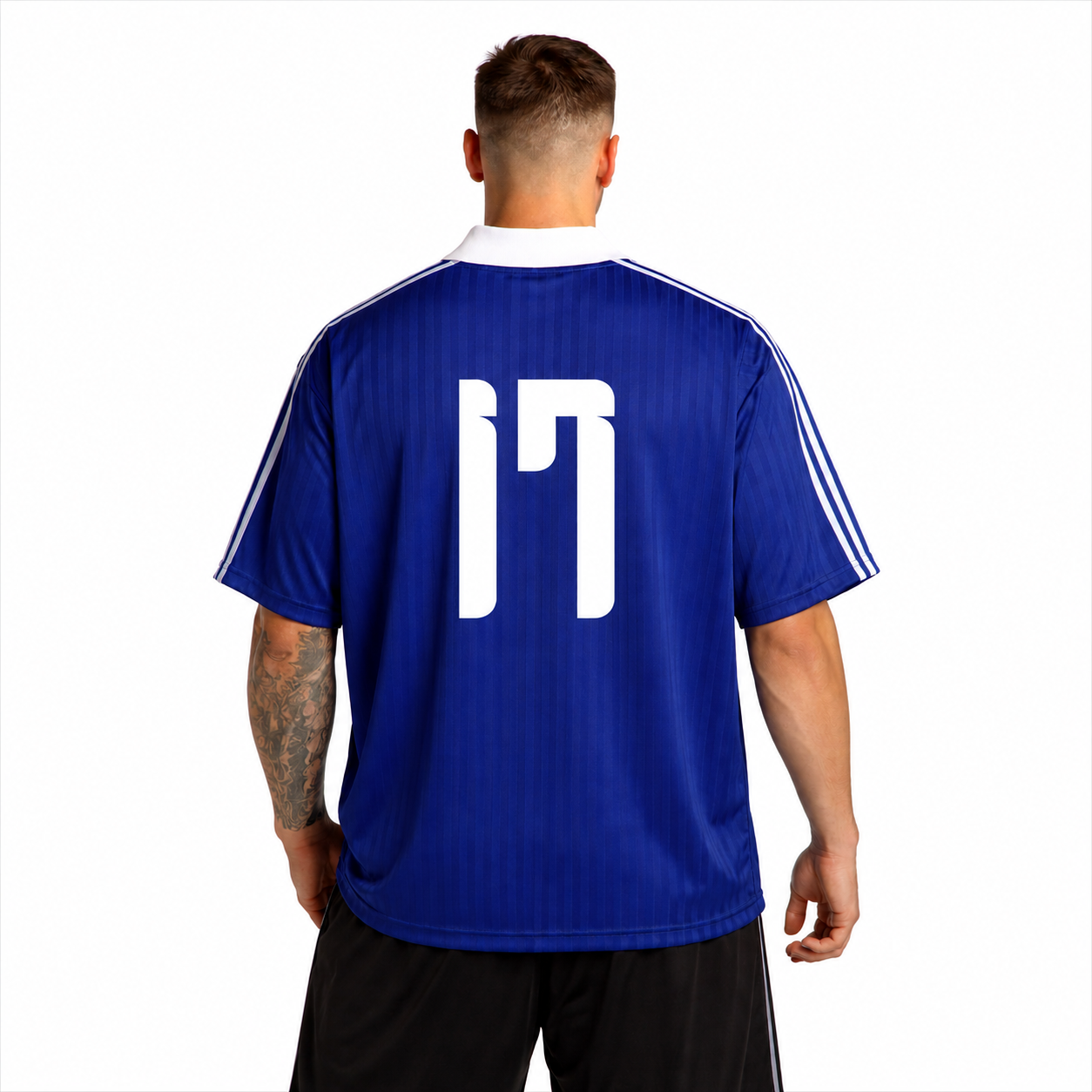 Contrast Collar Striped Soccer Jersey