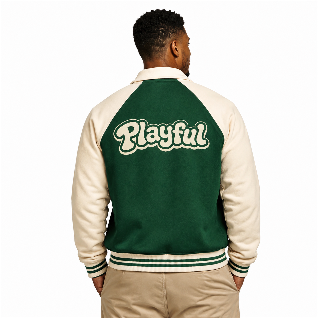 Contrast Raglan Sleeve Baseball Jacket