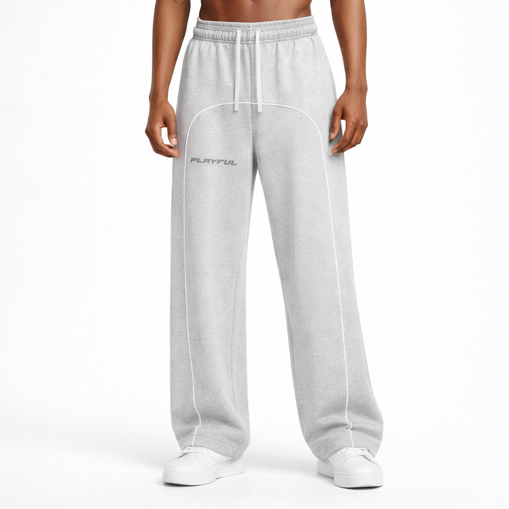Contrast-Stitched Fleece Sweatpants