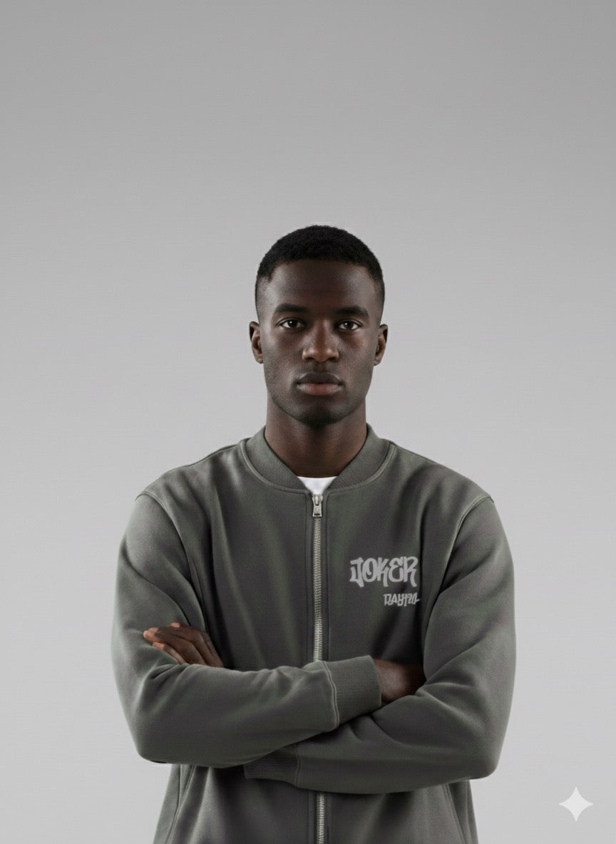 Essential Zip-Up Fleeced Varsity Jacket