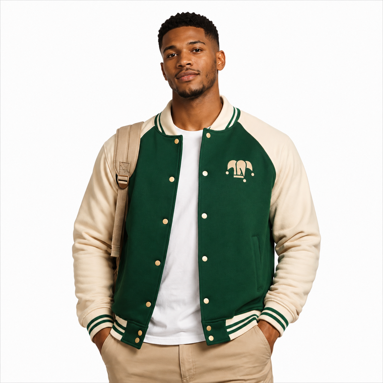 Contrast Raglan Sleeve Baseball Jacket