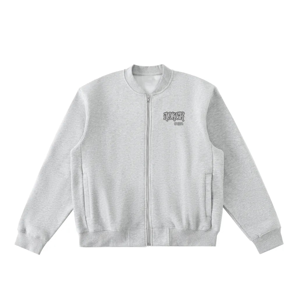 Essential Zip-Up Fleeced Varsity Jacket